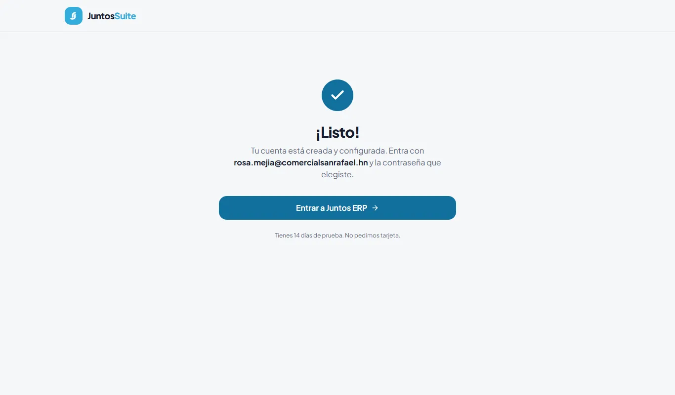 Tu cuenta, creada y configurada.