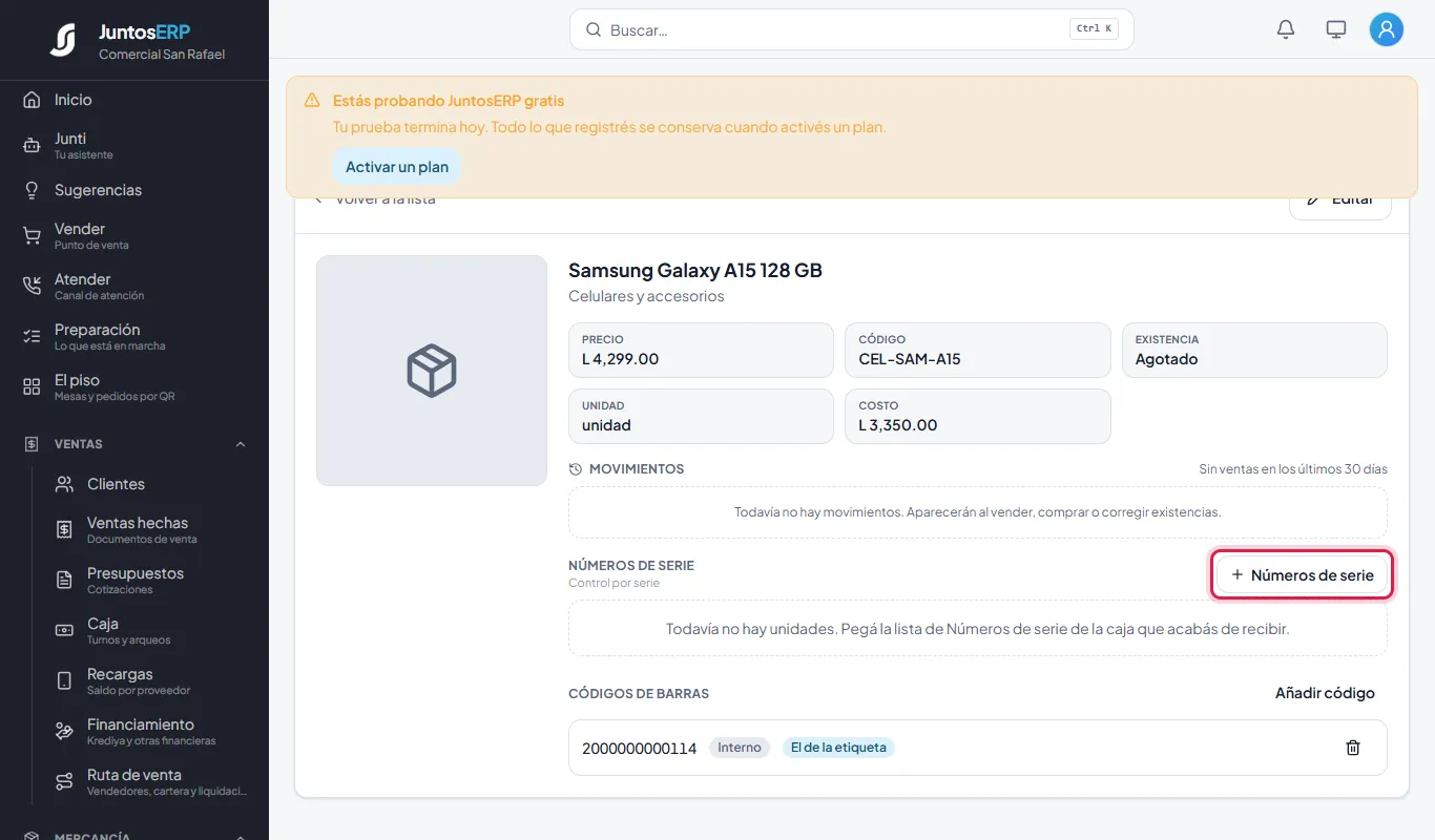 El Galaxy A15, todavía sin unidades.