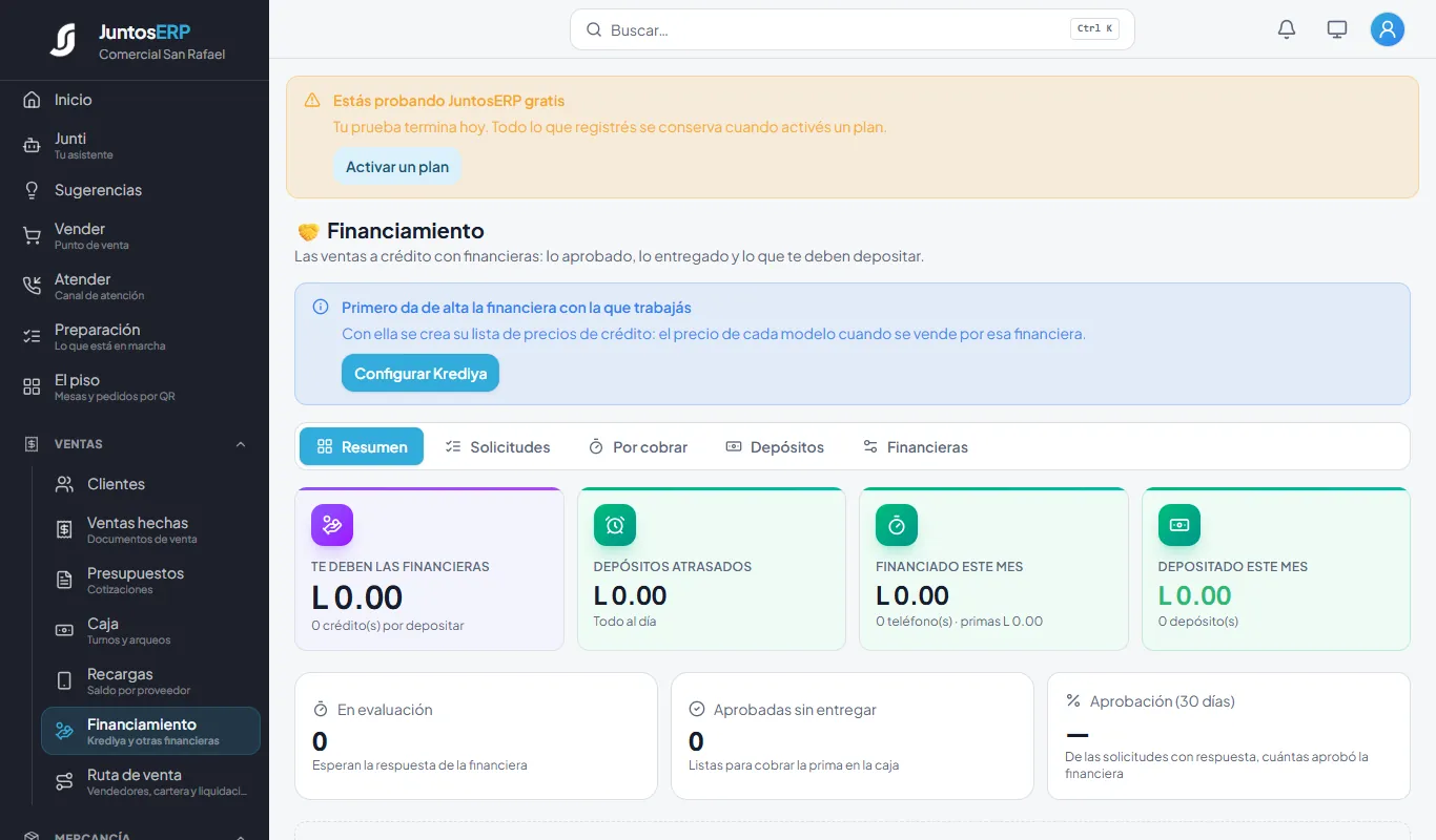 Financiamiento, todavía sin financieras.