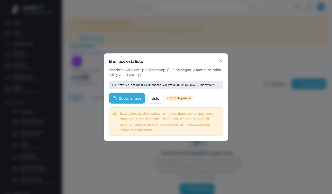 El enlace listo para mandar.