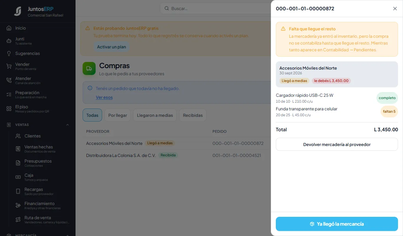 La compra a medias: faltan 5 fundas.