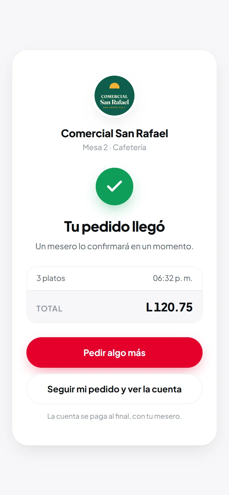 El pedido, esperando al mesero.