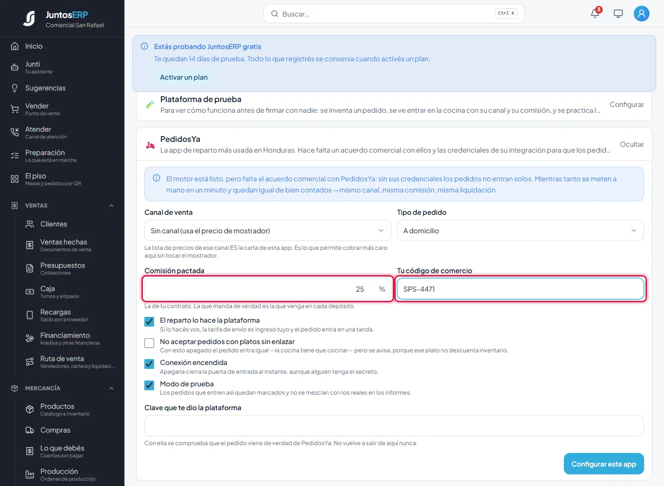 PedidosYa: a domicilio, 25 % de comisión.