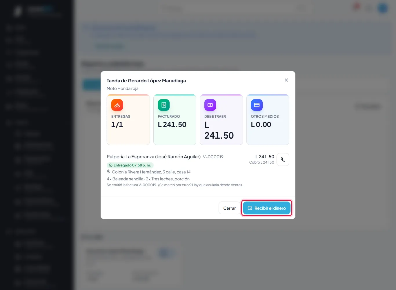 Una entrega de una; debe traer L 241.50.