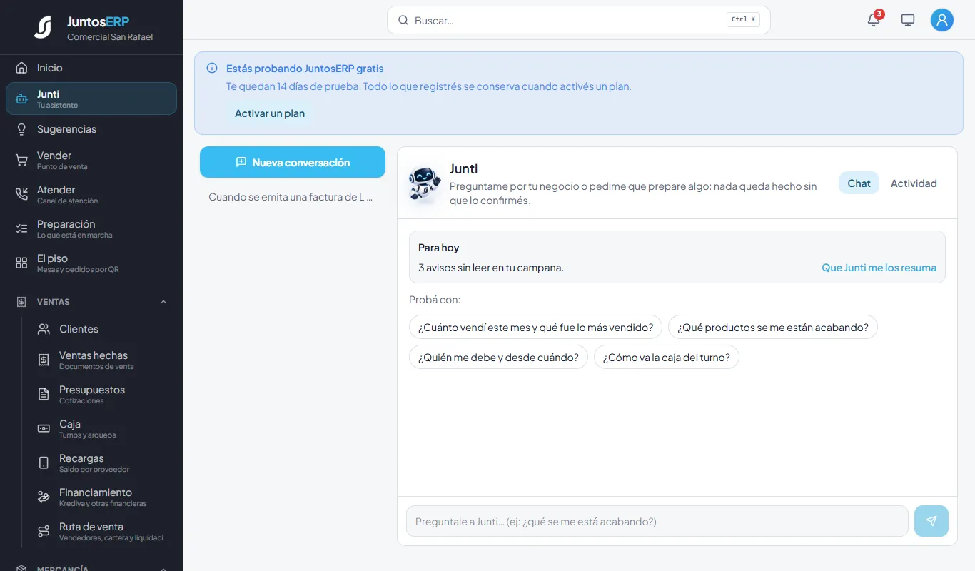 Junti con las preguntas sugeridas.