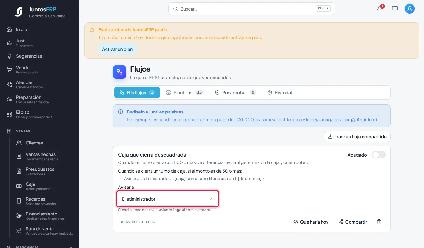 A quién le llega el aviso.