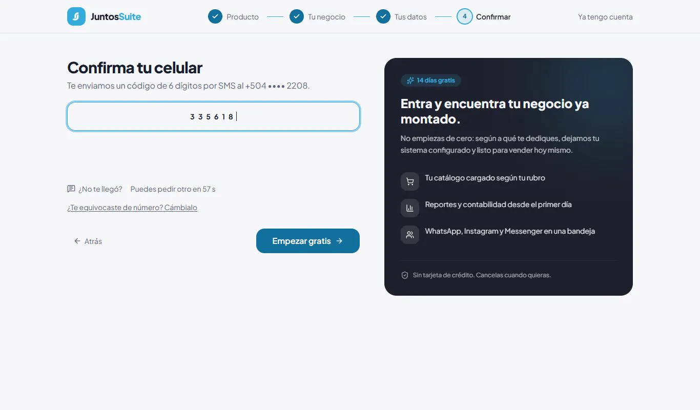 Paso 4: el código del celular.