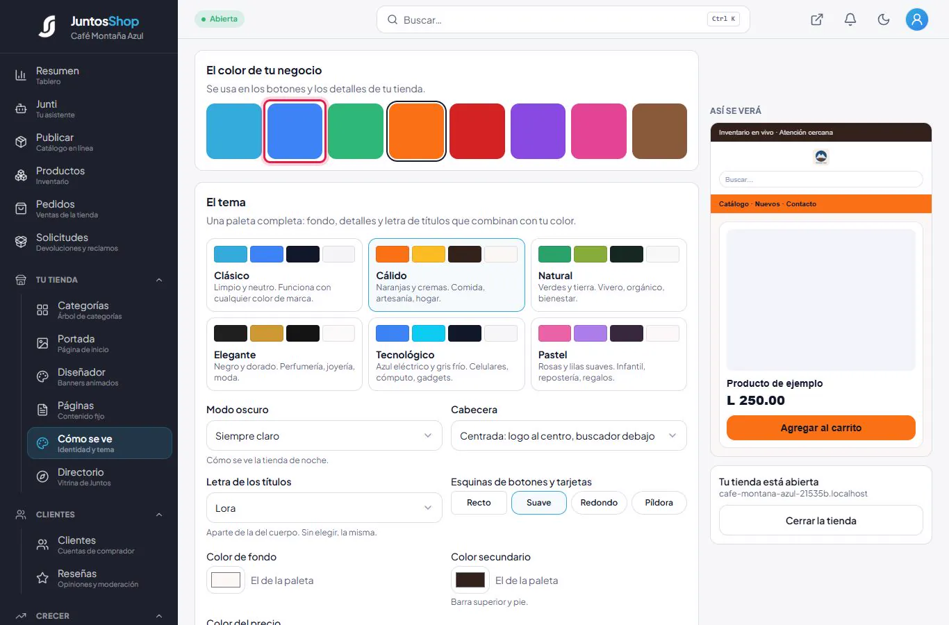 El color de la marca.
