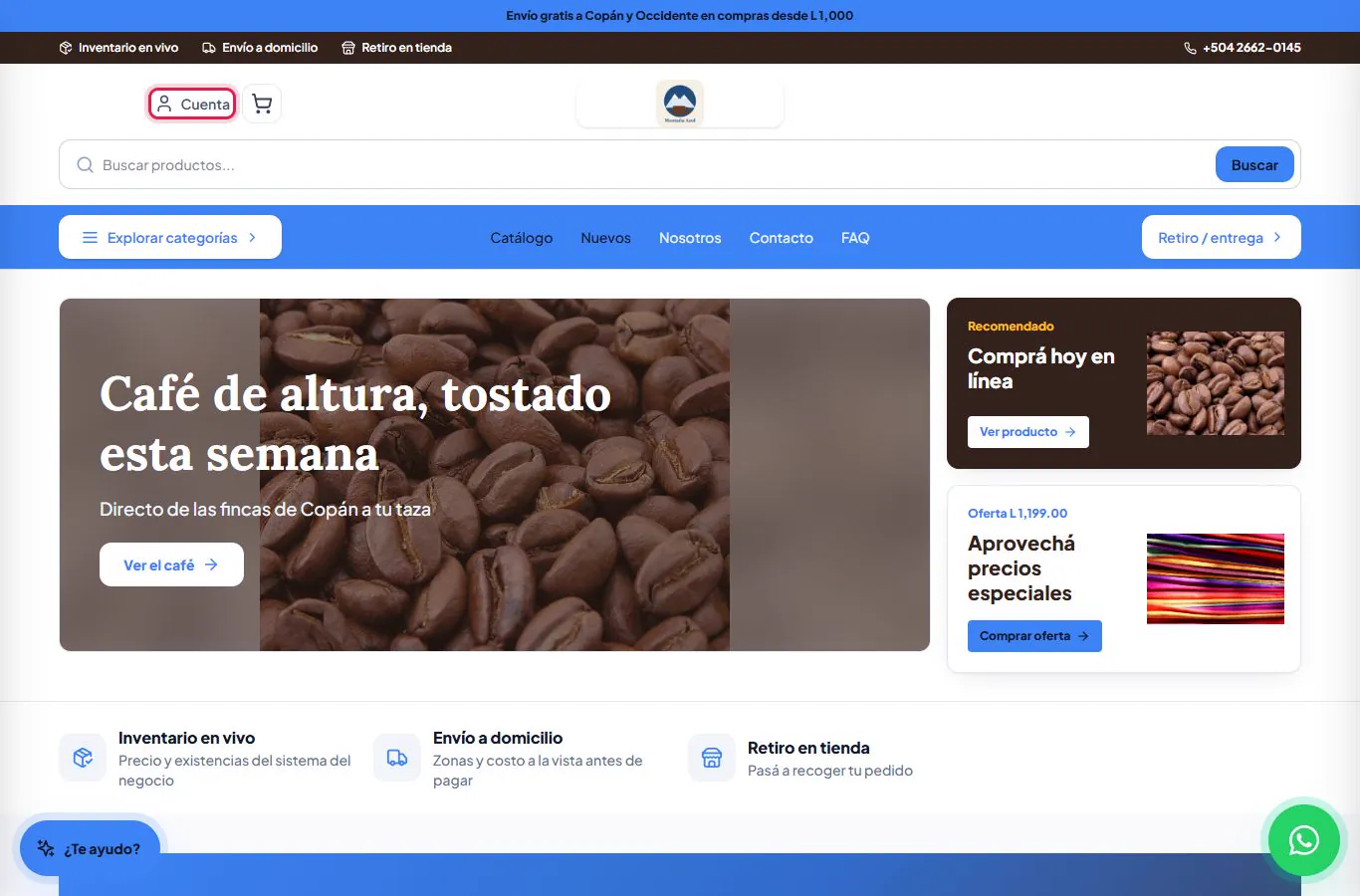 El botón Cuenta.