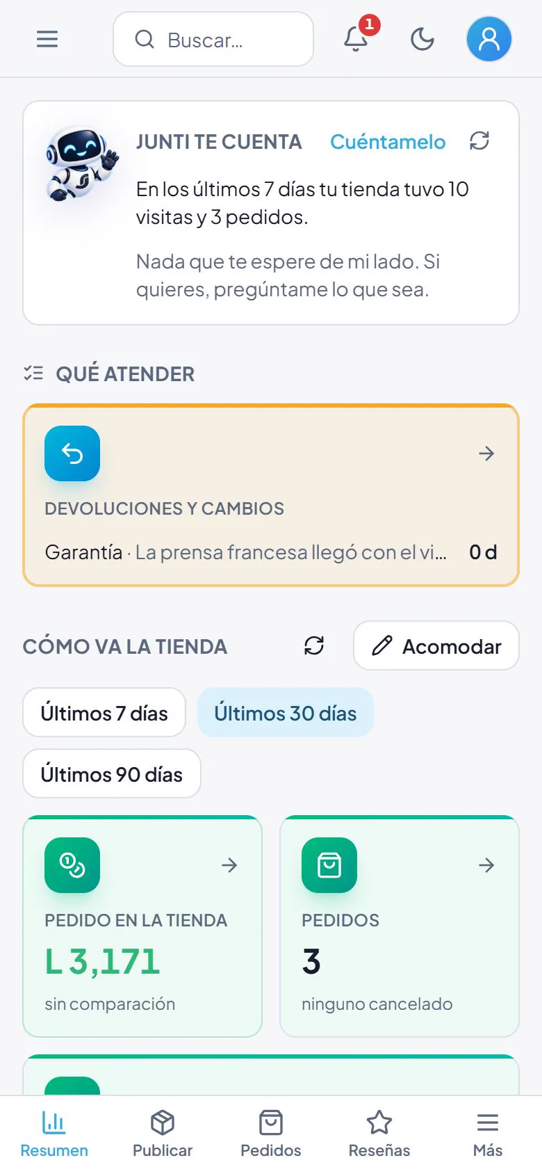 El Resumen en el celular de Lucía.